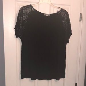 Beautiful Black Top with Lace Detail - Size 3X
